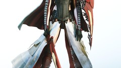 White background armor pink hair final fantasy xiii artwork 