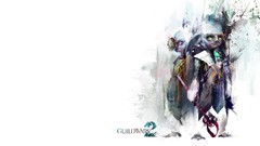 White background Asura artwork video games GW2