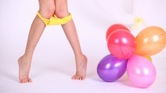 White background Balloons legs michelle panties down yellow 