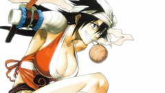 White background bandana bleach cleavage Simple Background 