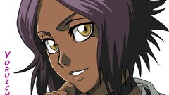 White background bleach shihouin yoruichi yellow eyes purple 