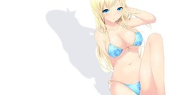 White background blondes kashiwazaki sena bikini