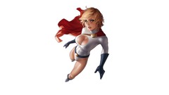 White background blondes minimalistic artwork boobs Power Girl