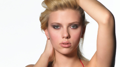 White background blondes woman