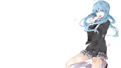 White background blue hair anime girls blue eyes hatsune miku 