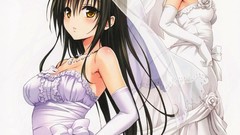 White background blue hair anime girls yellow eyes purple eyes 