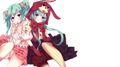 White background blush anime girls blue eyes hatsune miku 