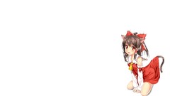 White background blush anime girls hakurei reimu touhou 