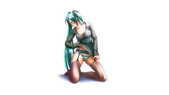 White background blush anime girls hatsune miku vocaloid 