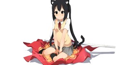 White background blush anime girls k - on seifuku black hair 
