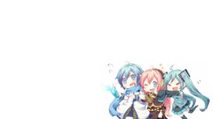 White background Chibi anime girls hatsune miku vocaloid 