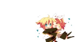 White background Chibi anime girls vocaloid kagamine len 
