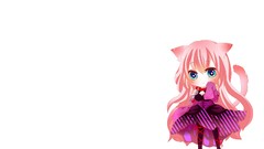White background Chibi anime girls vocaloid megurine luka 