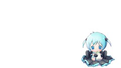 White background Chibi hatsune miku vocaloid twintails Simple 