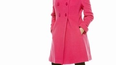 White background coat Actress jenna-louise coleman high heels