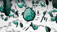 White background Diamonds falling minecraft video games