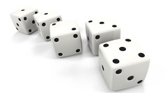 White background dice Fibonacci