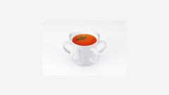 white background digital art Minimalism soup tomatoes cup food