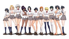 White background faces anime girls school uniforms bleach 