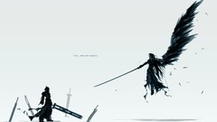 White background Final Fantasy Sephiroth cloud strife Simple 