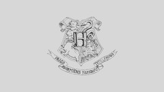 White background harry potter minimalistic mascot grayscale 