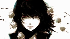 White background hats red eyes faces short hair touhou black 