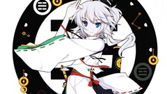 White background hats white hair Ribbons long hair blue eyes 