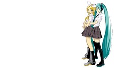 White background hatsune miku vocaloid kagamine rin Simple 