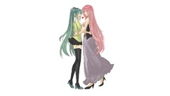 White background hatsune miku vocaloid megurine luka Simple 