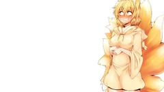 White background hoodies blondes blush anime girls sweatshirt 