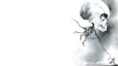 White background horror scary skulls artwork