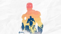 White background Iron Man silhouettes superheroes The Avengers 