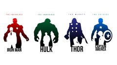 White background Iron Man silhouettes thor captain america The 