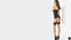 White background lingerie corset brunettes models Simple 