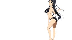White background long hair anime girls akiyama mio k - on black 