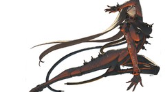 White background long hair anime girls artwork Simple 