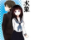 White background long hair anime girls brunettes school 