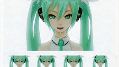 White background long hair anime girls hatsune miku vocaloid 