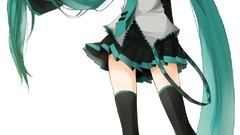 White background long hair hatsune miku vocaloid Simple 