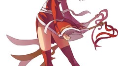 White background masks anime girls League of Legends video 