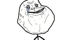 White background meme forever alone