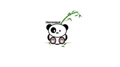 White background minimalistic panda