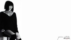 White background models gemma arterton grayscale