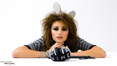 White background models Miss Nine