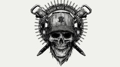 White background monochrome skulls artwork Simple Background