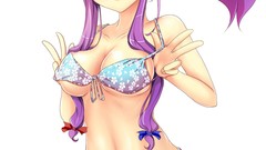 White background navel bows stockings blush smiling long hair 