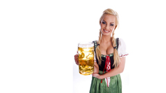 White background Oktoberfest woman