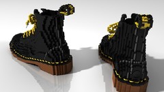 White background pair boots Legos Doc Martens