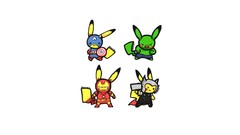 White background Pikachu Avengers minimalistic artwork
