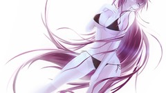 White background pink hair long hair blue eyes vocaloid 